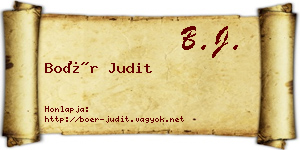 Boér Judit névjegykártya