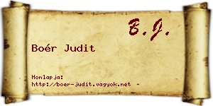 Boér Judit névjegykártya